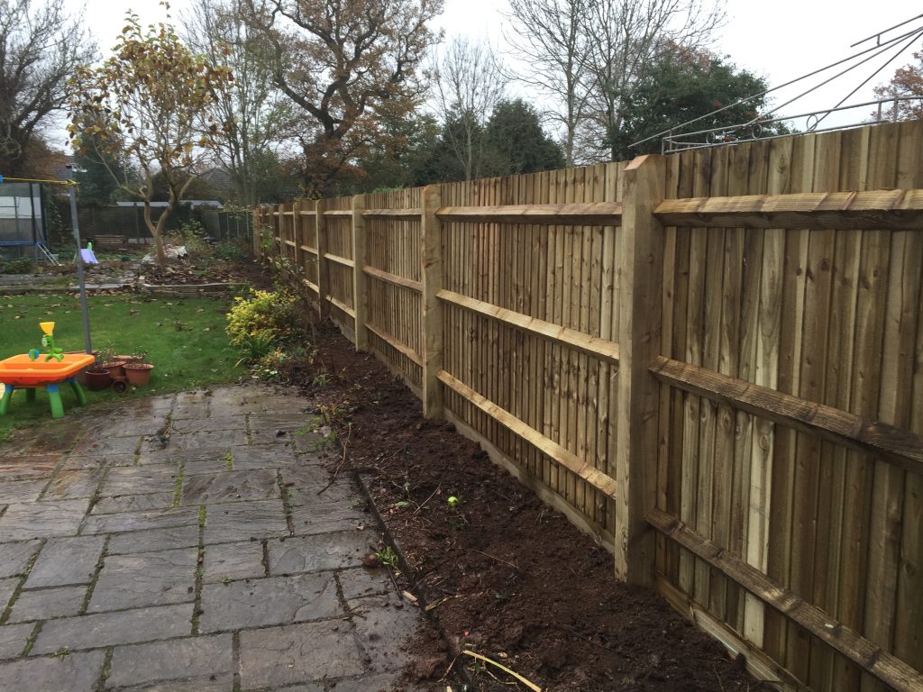feather edge fencing rear