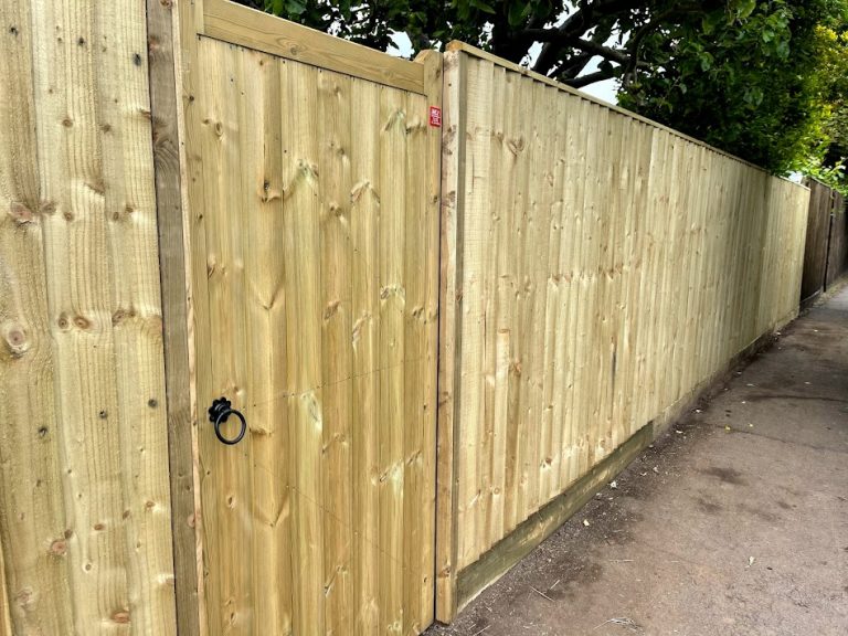 feather edge fencing and gate Barford