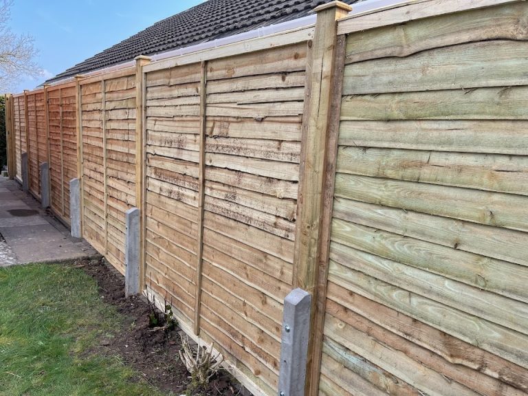 standard fence panels with godfathers